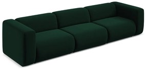 Ciemnozielona aksamitna sofa 319 cm Ekahi – Makamii