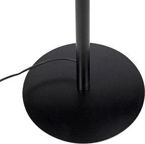 Nowoczesna lampa stojąca czarna z białym plisowanym abażurem 45 cm - Simplo