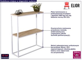 Skandynawska konsola biały + dąb artisan - Carello 5X
