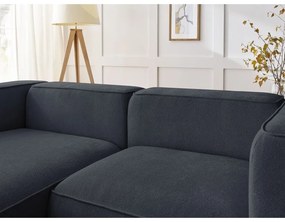 Ciemnoniebieski narożnik z materiału bouclé (lewostronny) Zephyr – Bobochic Paris