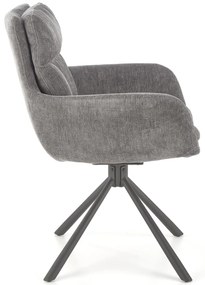 Krzesło obrotowe, szare, 360°, wygodne, nowoczesne, tkanina ODIN #15 K495