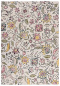 Kremowy wełniany dywan tkany ręcznie 120x170 cm Tania Floral – Flair Rugs