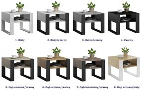 Nowoczesny stolik do salonu Neros - dąb sonoma+czarny