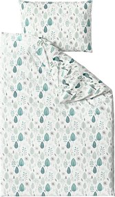 PrzytulneMieszkanie.pl PrzytulneMieszkanie.pl Bawełniana pościel LEAFBIRD POLY biało-zielona Rozmiar pościeli: 2 szt 70 x 90 cm | 200 x 220 cm