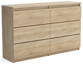 Duża komoda 6 SZUFLAD Szafka 120 cm ARIA Dąb Sonoma