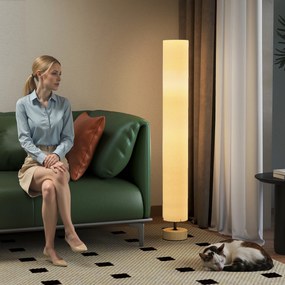 HOMCOM Lampa stojąca do salonu z kloszem lnianym, włącznik nożny | Aosom PL