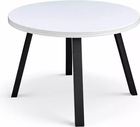 Stół Pari rozkładany okrągły 110-210 cm z metalowymi nogami i laminowanym blatem w wielu kolorach do salonu
