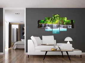 Obraz - Wodospad, turkusowy (125x70 cm)