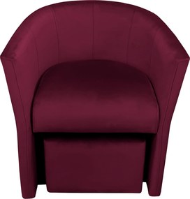 Fotel CLUB z podnóżkiem tkanina Welur komfortowy fotel relaksacyjny do salonu i sypialni : Kolor tkaniny - VELVET - MG02