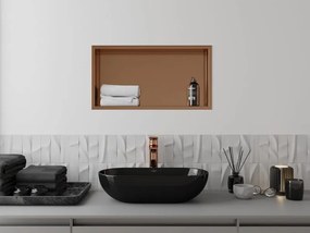 Mexen X-Wall-R półka wnękowa z kołnierzem 60 x 30 cm, miedź szczotkowana - 19C0603010