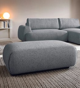 Popielata melanżowa pufa na nóżkach K1-C61