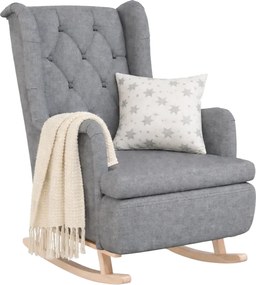 Jasnoszary pikowany fotel bujany F7-W30