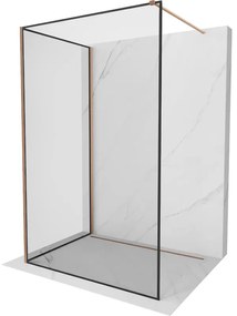Mexen Kioto ścianka prysznicowa Walk-in 120 x 90 cm, czarny wzór, miedź szczotkowana - 800-120-212-65-70-090
