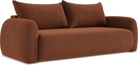 Kanapa 3-osobowa z funkcją spania - z tkaniny strukturalnej - terakota - HALE