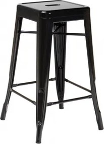 Zestaw 2 Wysokich, Stalowych, Sztaplowanych Stołków Lix Czarna & ↑65 Cm - Sklum