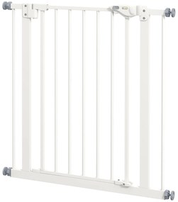 PawHut Bramka Ochronna dla Psów, Bramka Zabezpieczająca dla Zwierząt, Metal, Plastik, 74-80 cm, Biały