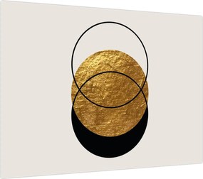 Obraz na szkle - Abstrakcja złoto-biała N⁰2 (70x50 cm)