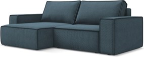 Narożnik lewostronny z funkcją spania - z tkaniny strukturalnej - jeans - KIMO