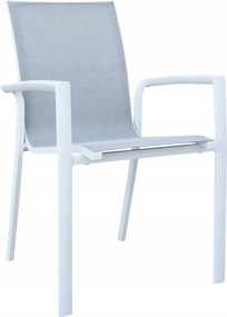 Krzesło ogrodowe aluminiowe białe 56x65x88cm komfortowe wytrzymałe tarasowe