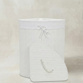 Narożny kosz na pranie ARCO, bambus, 60 l