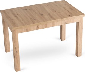 Zestaw Stół Prostokątny Rozkładany SKUBI 120-160 cm Dąb Artisan i 6 Krzeseł Tapicerowanych do Jadalni FREDY Szarych Welurowych