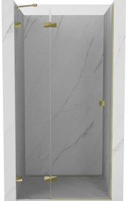 Mexen Lunar drzwi prysznicowe uchylne lewe 125 cm, transparent, złote - 834-125-000-50-00-L