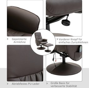 HOMCOM Fotel do masażu, taboret, fotel telewizyjny