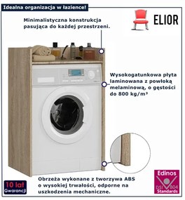 Minimalistyczna szafka nad pralkę dąb sonoma H2-R09