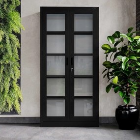 Szafa przeszkolona AMELIA 900 x 1850 x 400 mm, czarna