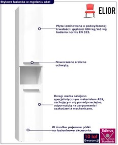 Szafka łazienkowa słupek biel połysk - Lirena 3X