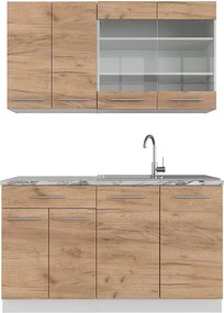 Kuchnia pojedyncza gold power dąb/biały 140x46x81.6 fame-line