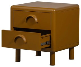 Metalowa szafka nocna w kolorze ochry Rune – WOOOD