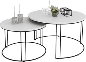 Komplet dwóch stolików kawowych loft czarny + biały B9-A32