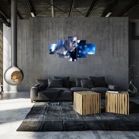 Obraz kobiety w niebieskim blasku (125x70 cm)