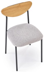 Zestaw stół + 4 krzesła, naturalny / czarny / popielaty DICKY