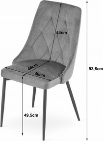 PROMOCJA Czarne aksamitne krzesło jadalniane IMOLA II. jakość