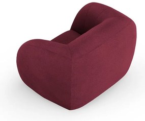 Bordowy fotel z materiału bouclé Essen – Cosmopolitan Design