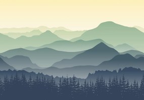 Fototapeta - Świt nad górami (196x136 cm)