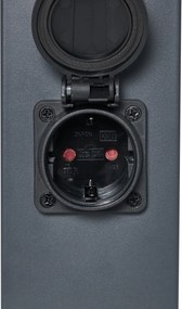 Lampa zewnętrzna ciemnoszara z przydymionym szkłem 45 cm IP44 z gniazdem i czujnikiem ruchu - Malios