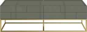 Ława glamour na złotych płozach Rose Hill RH06 z szufladami