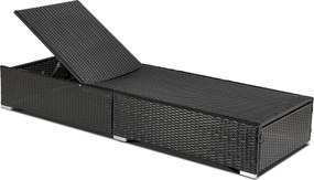 Fotel Ogrodowy Leżak LARGO Technorattan Czarny/Brązowy