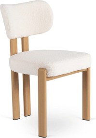 Krzesło Tapicerowane GRENADA Dąb/Kremowe Boucle Nowoczesne