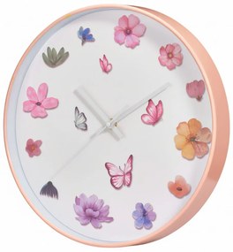 Zegar ścienny z motywem kwiatów, Ø 30 cm