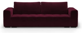 Ciemnoczerwona aksamitna rozkładana sofa Milo Casa Luca