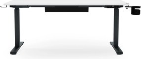 Biurko elektryczne z regulacją wysokości ergonomiczne antracytowo-białe, 1400x700 mm: ARIA
