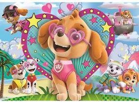 Trefl Błyszczące puzzle Paw Patrol W blasku Skye, 100 elementów