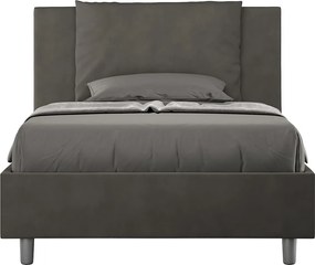 Łóżko wyposażone w stelaż z listwami tapicerowane 120x190 microfibra szary Antea