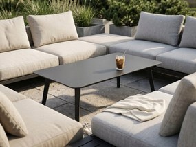 Stolik ogrodowy aluminiowy antracyt 120x60x43 cm lekki wytrzymały tarasowy