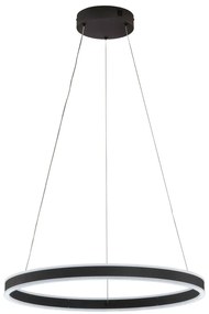 Czarna lampa wisząca LED ze zdalnym sterowaniem i ściemniaczem ø 60 cm Sirko – Fischer &amp; Honsel