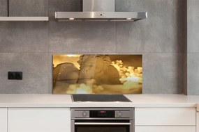 Panel szklany do Kuchni Śpiący Aniołek w Blasku Lampek